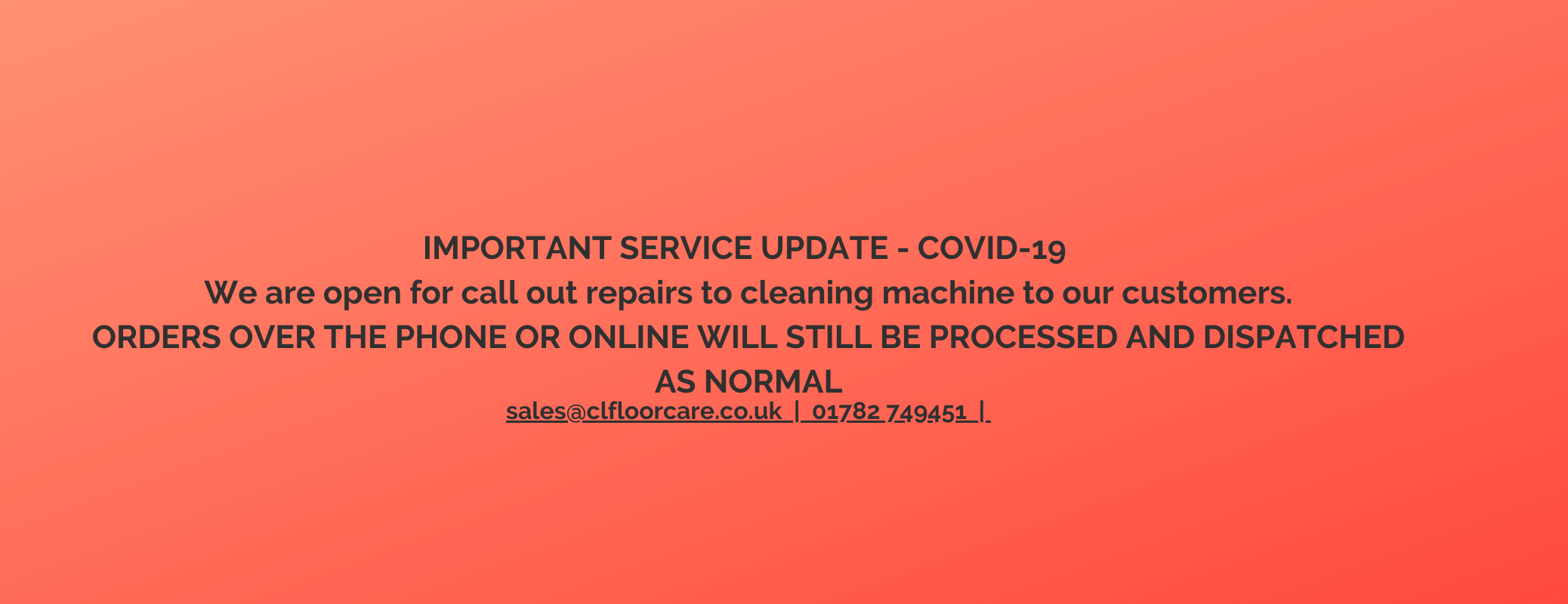 IMPORTANT SERVICE UPDATE – COVID-19